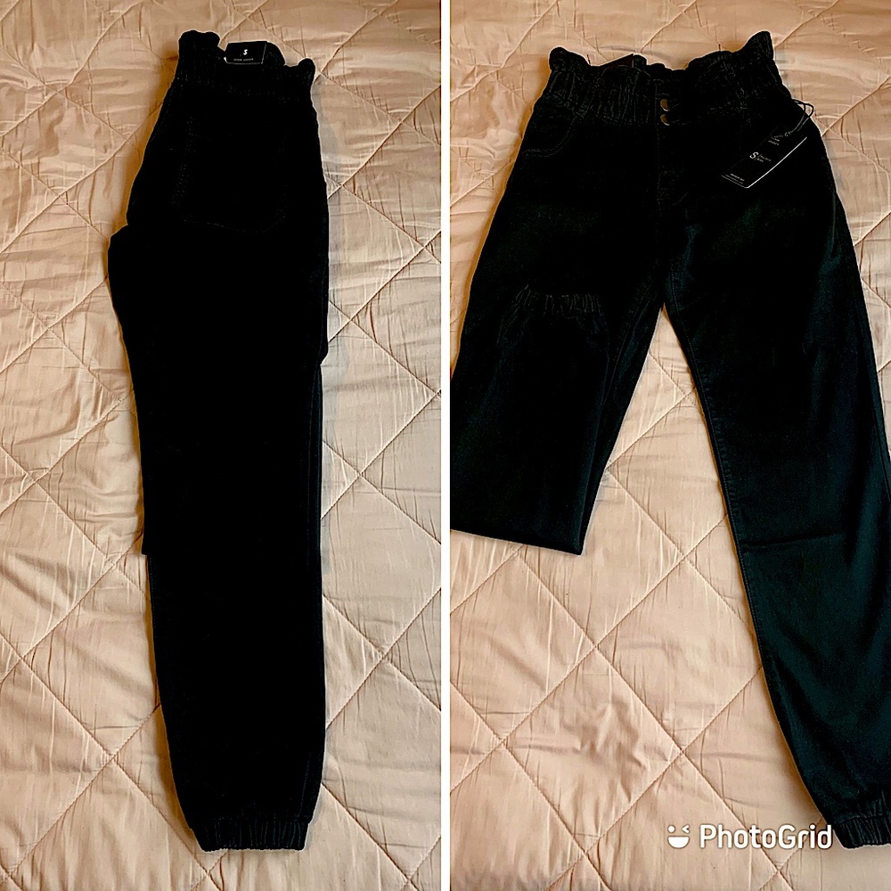 Fashion nova black denim joggers